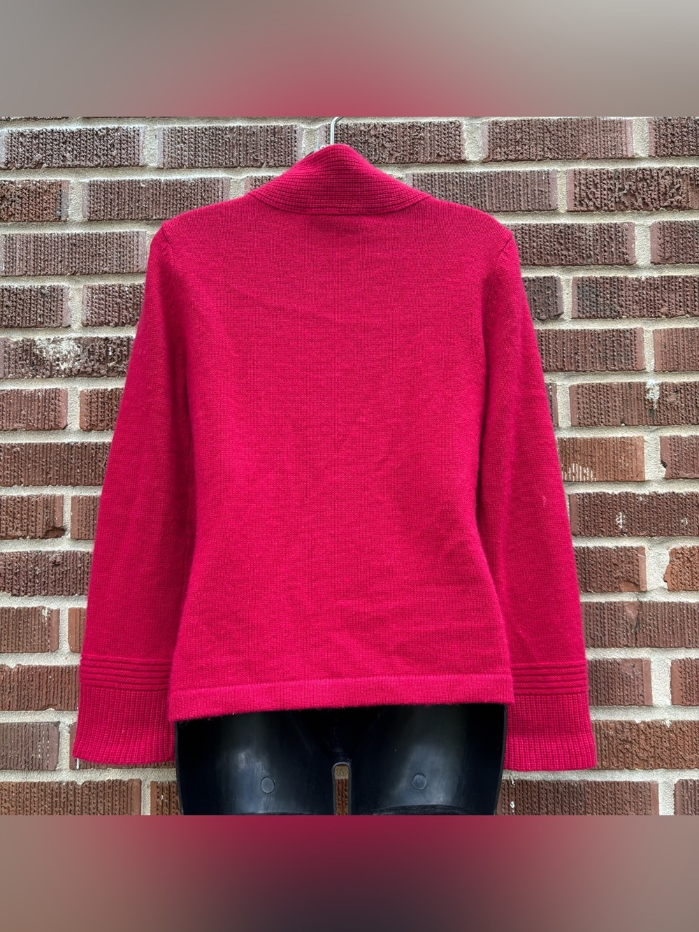 Ellen Tracy Women's SP Vibrant Fuschia Cashmere knit Cardigan Sweater - Picture 4 of 13